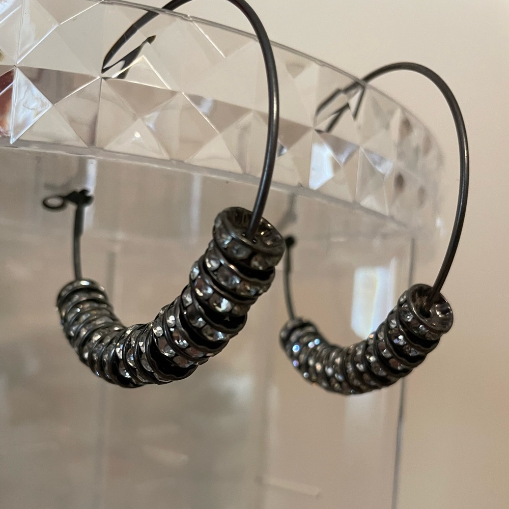 Earrings … Black and silver.